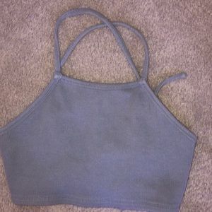 Blue Cropped Tank Top